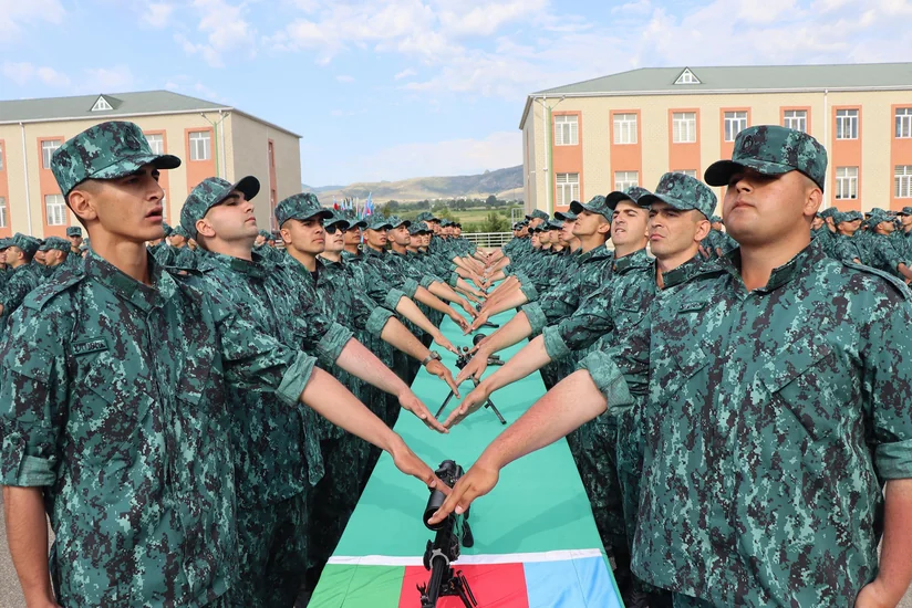 DSX: Gənc əsgərlərin andiçmə mərasimi keçirilib