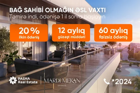 Mardi Mekan Estate: 60 ayadək faizsiz ödənişlə dənizkənarı həyat