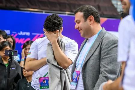 Azerbaijani chess player Aydin Suleymanli defeats Magnus Carlsen at World Championship