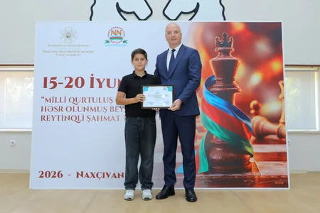 Naxçıvanda Milli Qurtuluş Gününə həsr olunmuş şahmat turnirinin qalibləri mükafatlandırılıb
