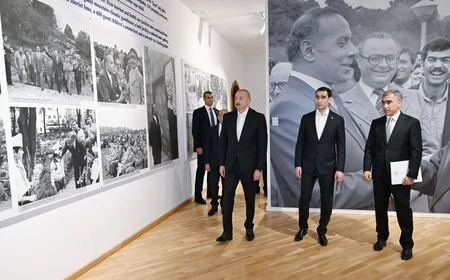 Azərbaycan və Türkmənistan prezidentləri Şuşada Heydər Əliyev və Qarabağ sərgisi ilə tanış olublar