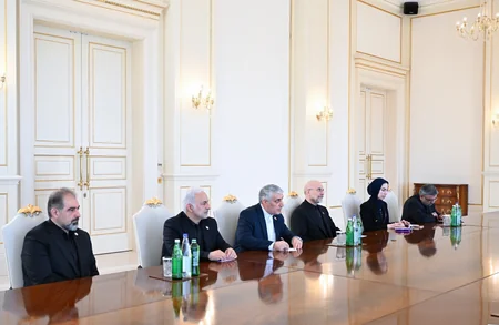 İlham Əliyev İran İslam Şurası Məclisi sədrinin başçılıq etdiyi nümayəndə heyətini qəbul edib