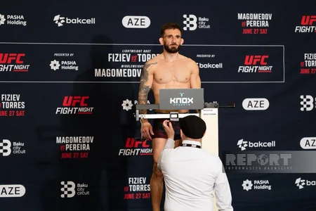 UFC-nin Bakıda təşkil olunacaq turnirindən əvvəl idmançıların çəkiölçmə mərasimi keçirilib