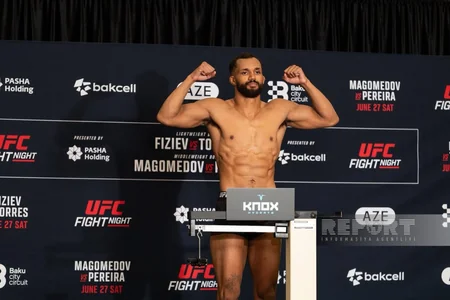 UFC-nin Bakıda təşkil olunacaq turnirindən əvvəl idmançıların çəkiölçmə mərasimi keçirilib