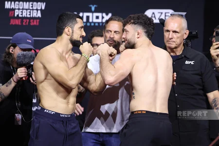 Bakıdakı UFC turnirindən əvvəl döyüşçülər üz-üzə gəliblər
