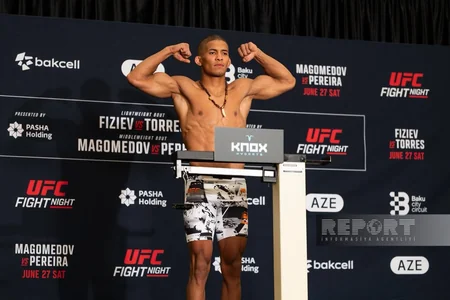 UFC-nin Bakıda təşkil olunacaq turnirindən əvvəl idmançıların çəkiölçmə mərasimi keçirilib