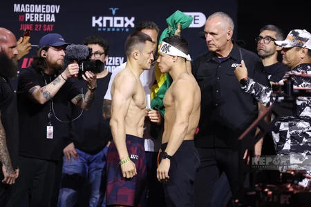 Bakıdakı UFC turnirindən əvvəl döyüşçülər üz-üzə gəliblər