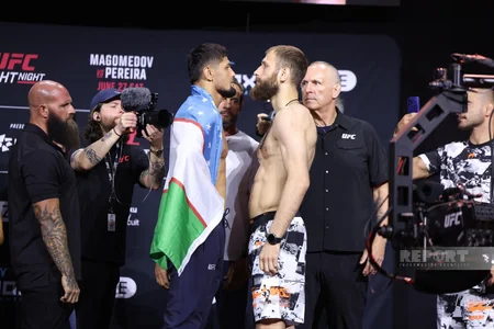 Bakıdakı UFC turnirindən əvvəl döyüşçülər üz-üzə gəliblər