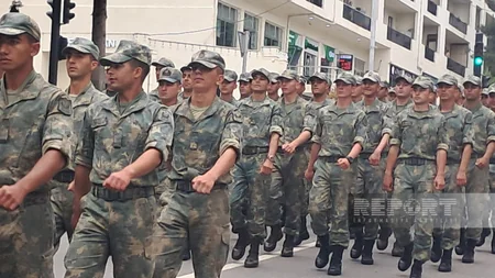 Xankəndi şəhərində hərbçilərin yürüşü keçirilir