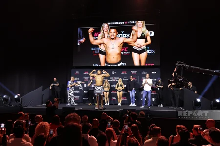 Bakıdakı UFC turnirindən əvvəl döyüşçülər üz-üzə gəliblər