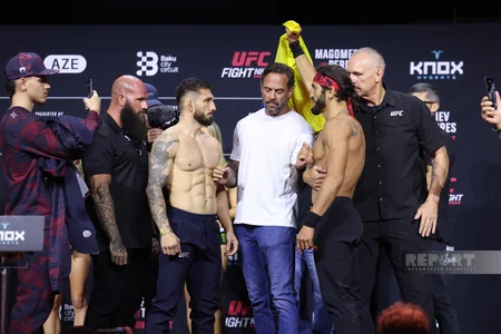 Bakıdakı UFC turnirindən əvvəl döyüşçülər üz-üzə gəliblər
