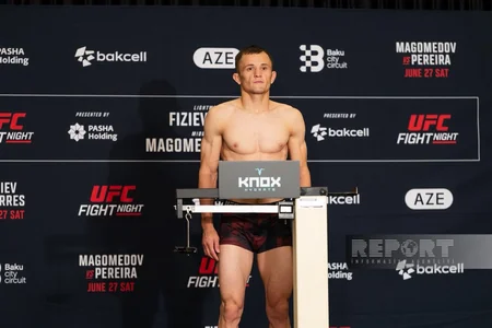 UFC-nin Bakıda təşkil olunacaq turnirindən əvvəl idmançıların çəkiölçmə mərasimi keçirilib