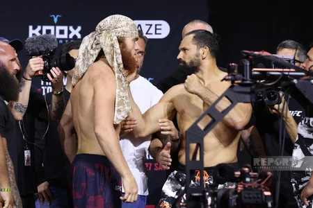 Bakıdakı UFC turnirindən əvvəl döyüşçülər üz-üzə gəliblər