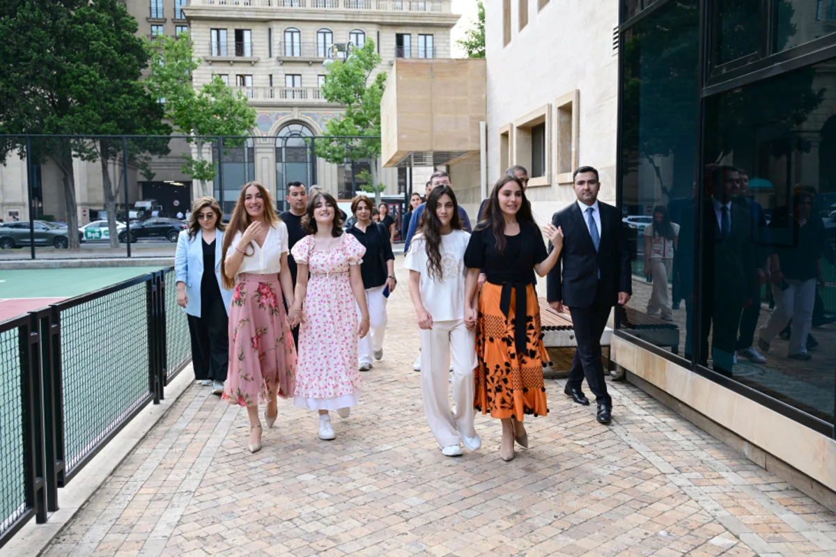 Leyla Aliyeva and Arzu Aliyeva attend opening and presentation ceremonies at the Seaside National Park