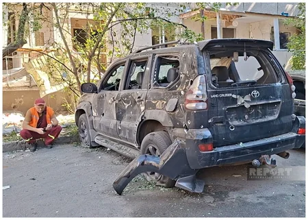 Rusiyanın hava zərbələrinə məruz qalan Kiyevdən - FOTOREPORTAJ