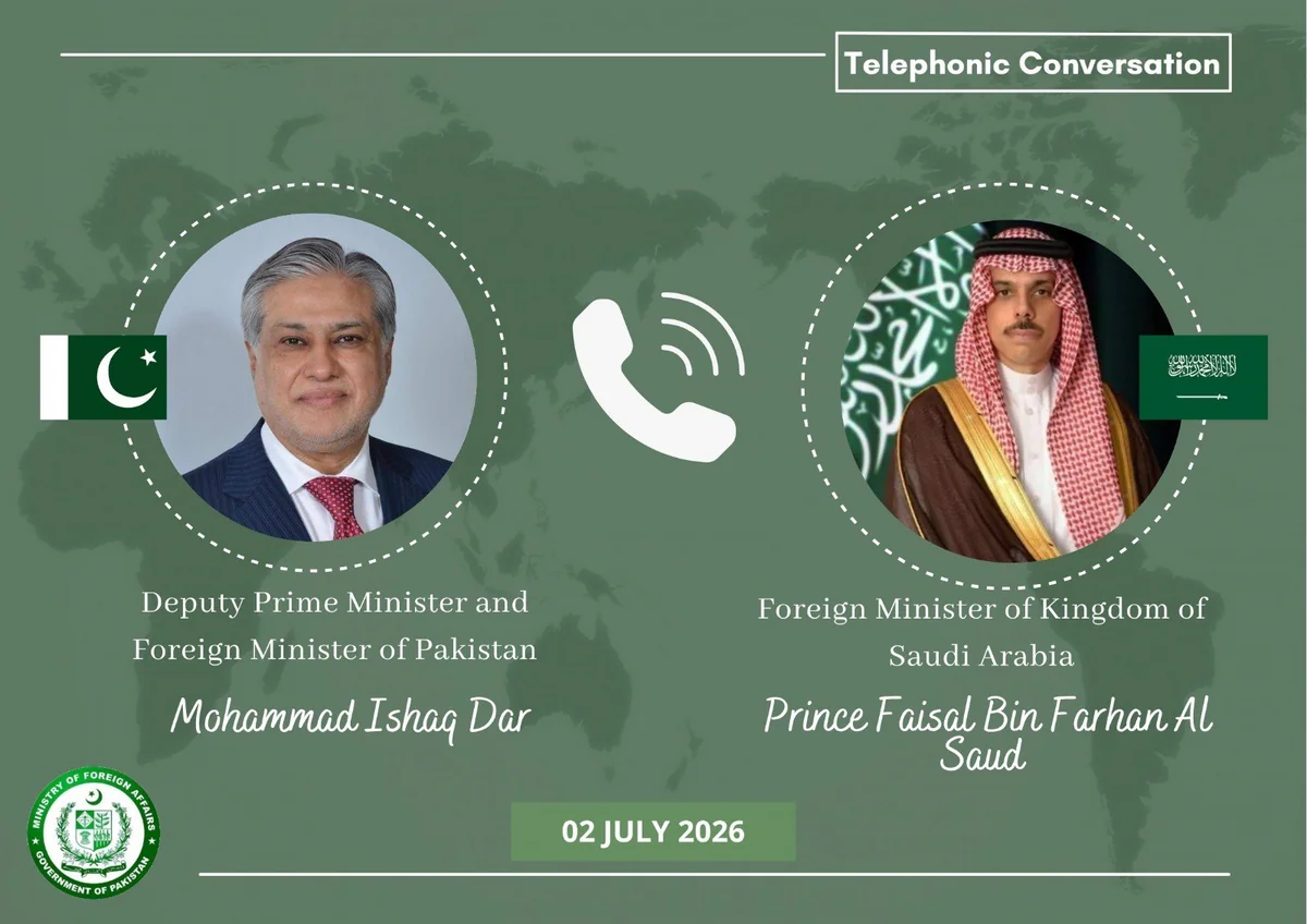 Pakistan and Saudi Arabia discuss regional situation in phone call