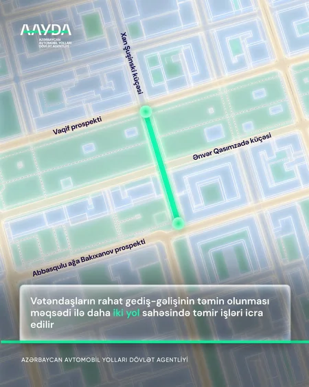 AAYDA: Bakıda daha iki yol sahəsində təmir işləri aparılır