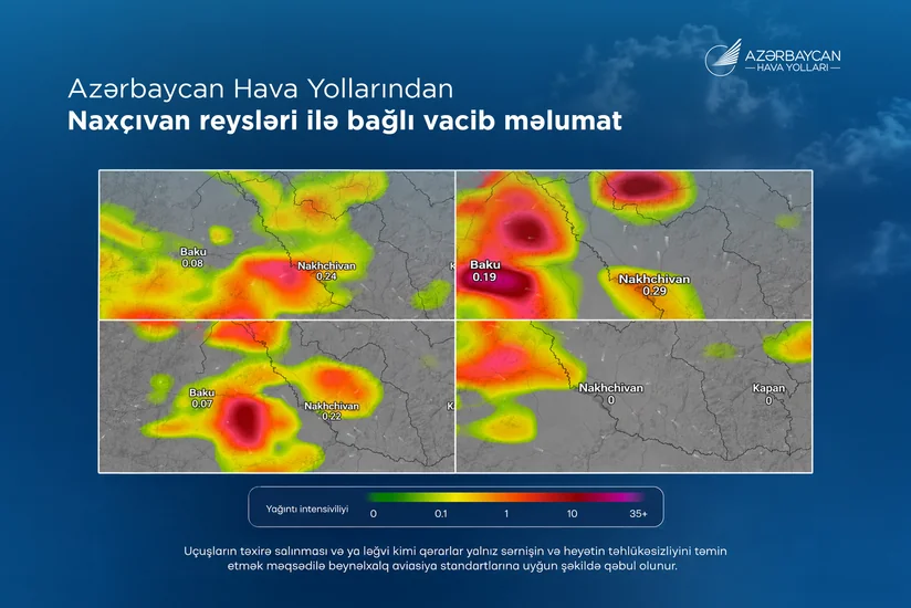 Bakı-Naxçıvan reysləri ildırımlı hava şəraiti səbəbindən təxirə salınıb