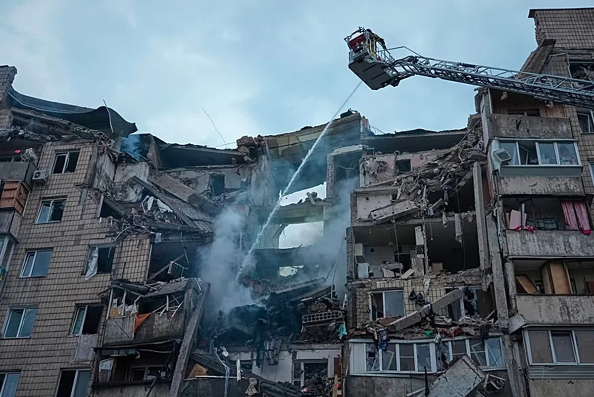 Russian drone strike on Kyiv kills three, injures ten