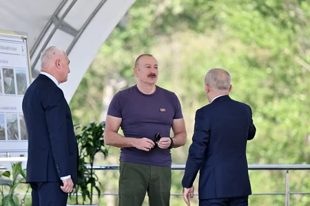İlham Əliyev Laçında Həkəriçay su anbarının təməlini qoyub