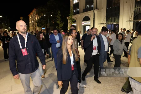 Shusha Global Media Forum participants tour newly built Karabakh Street
