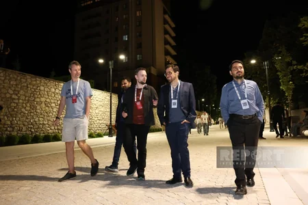Shusha Global Media Forum participants tour newly built Karabakh Street