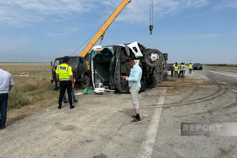TƏBİB сообщил о состоянии пострадавших в аварии автобуса в Гаджигабуле