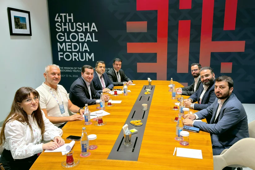 Hikmat Hajiyev meets Syrian minister of information in Azerbaijan's Shusha