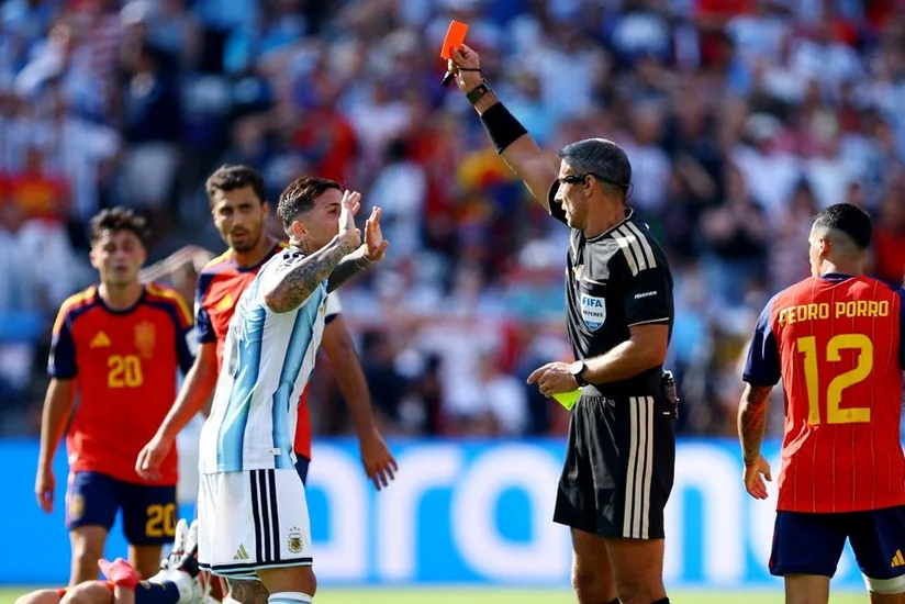 Enzo Fernández becomes sixth player sent off in World Cup Final