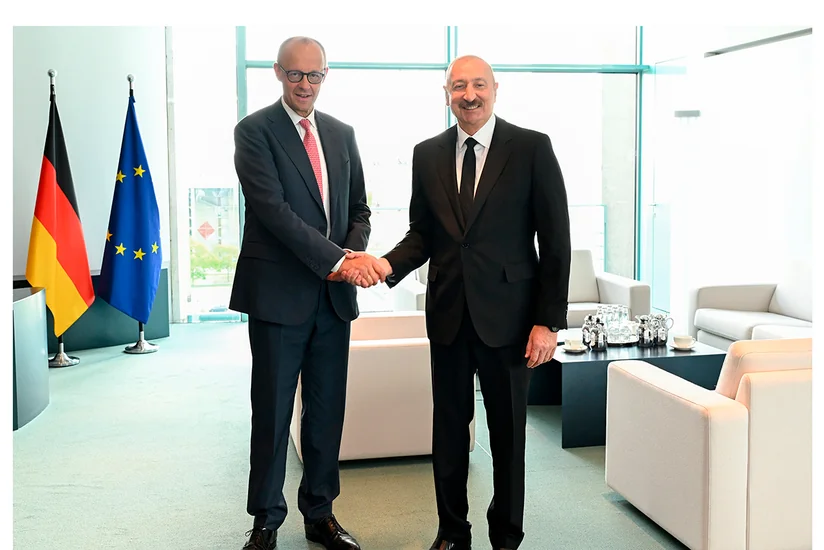 One-on-one meeting between Friedrich Merz and Ilham Aliyev concludes