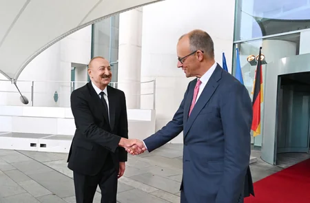 Prezident İlham Əliyev və Federal Kansler Fridrix Merts mətbuata bəyanatlarla çıxış ediblər - YENİLƏNİB-3