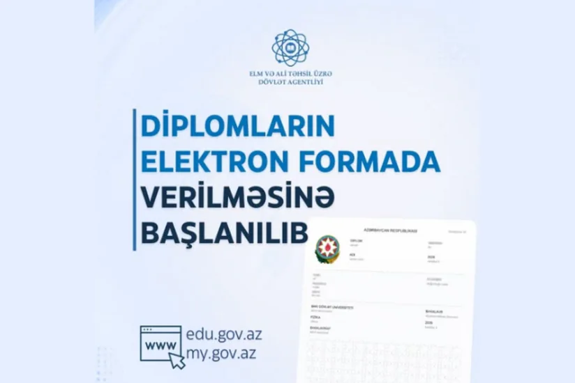 Ali təhsil pilləsində məzunlara elektron diplomların verilməsinə başlanılıb