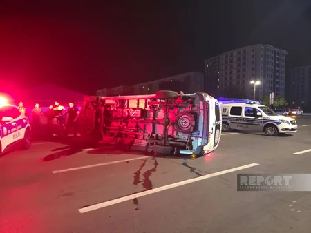 Naxçıvanda təcili tibbi yardım avtomobili qəzaya düşərək aşıb, 4 nəfər xəsarət alıb