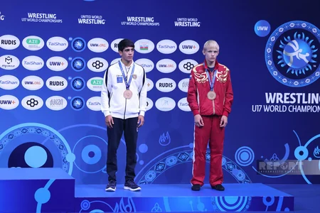 Abdurrahman Huseynli, Elmir Charkazov awarded medals at U17 worlds