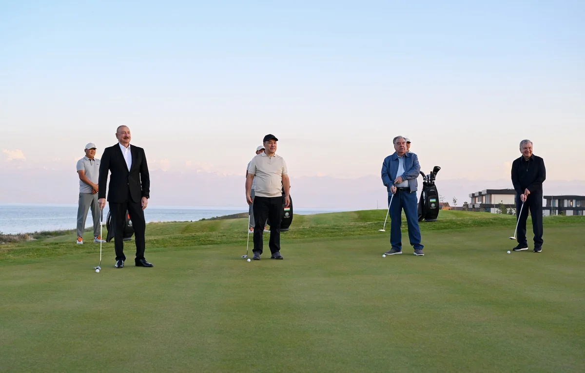 President Ilham Aliyev, alongside Presidents of Kyrgyzstan, Uzbekistan, and Tajikistan, attended inauguration of Golf Club in Cholpon-Ata