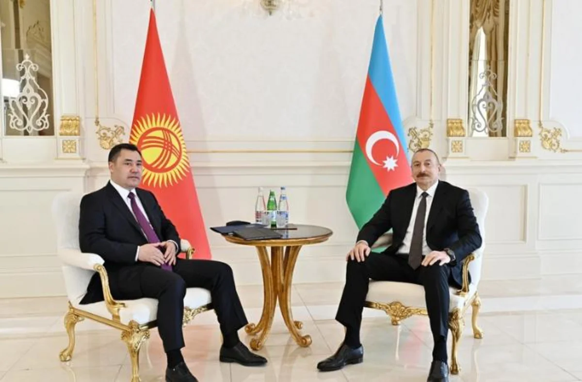 Azerbaijani President Ilham Aliyev holds one-on-one meeting with Kyrgyz President in Cholpon-Ata