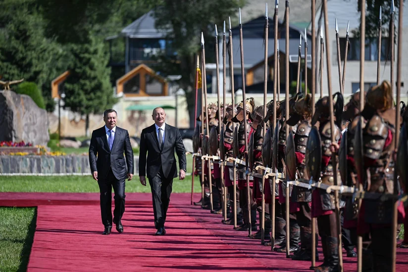 Official welcome ceremony held for President Ilham Aliyev in Cholpon-Ata