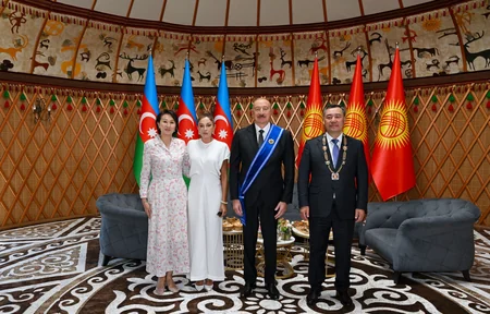 Çolpon-Ata şəhərində İlham Əliyevin və Mehriban Əliyevanın şərəfinə dövlət ziyafəti verilib