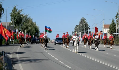 Official welcome ceremony held for President Ilham Aliyev in Cholpon-Ata