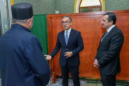 Ramin Məmmədov Şəmkirdə Cümə məscidini, alman kilsəsini ziyarət edib