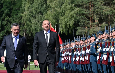 Official welcome ceremony held for President Ilham Aliyev in Cholpon-Ata