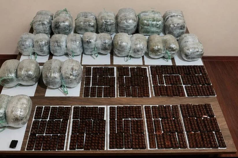 Dövlət sərhədində 35 kiloqram narkotik dövriyyədən çıxarılıb