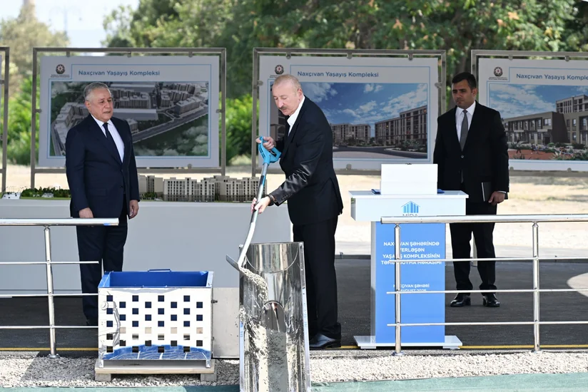 President Ilham Aliyev laid foundation stone for social housing complex in Nakhchivan city
