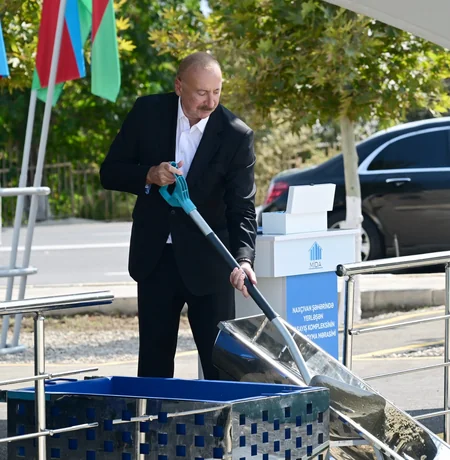 President Ilham Aliyev laid foundation stone for social housing complex in Nakhchivan city