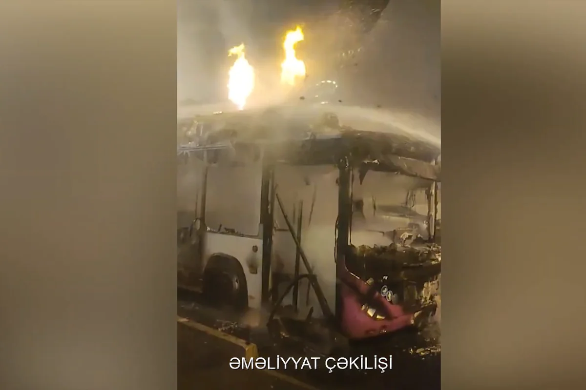 Bakıda avtobus maşınında yanğın baş verib