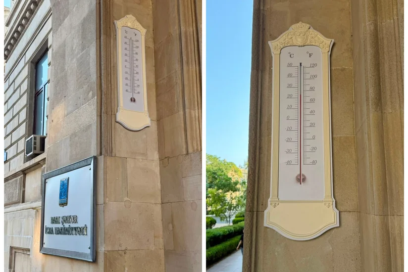 Historic street thermometer restored in central Baku