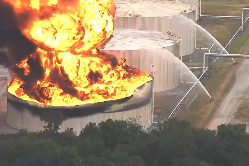 Liquid natural gas tank fire forces evacuations in Oklahoma