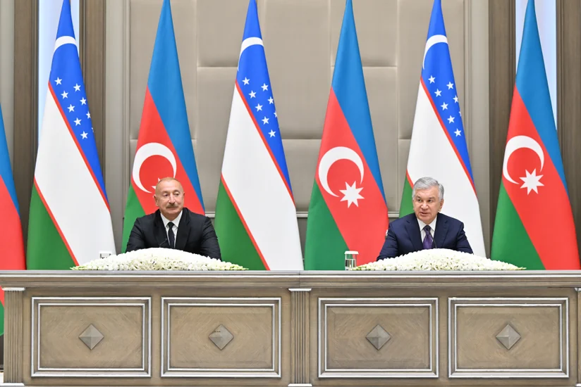 Presidents of Azerbaijan and Uzbekistan delivered press statements