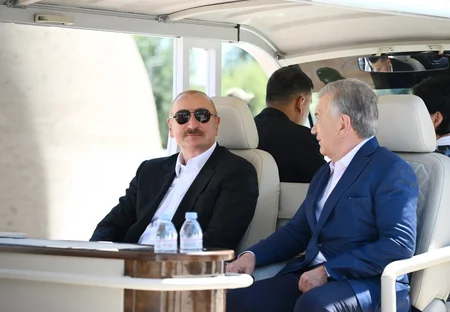 Presidents and First Ladies of Azerbaijan and Uzbekistan visit Poi-Kalyan Complex in Bukhara