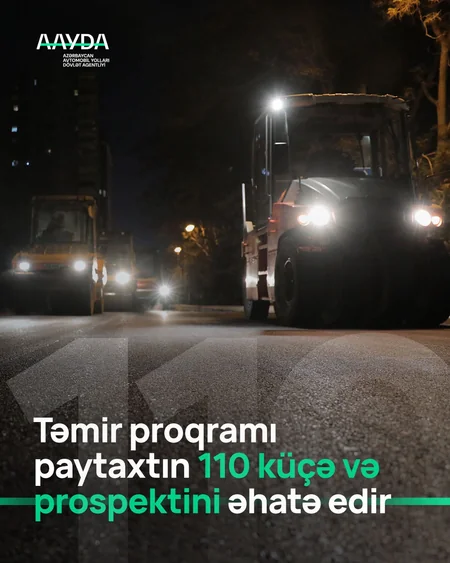 Bakıda 40 küçə və prospektdə yolların təmir işləri başa çatdırılıb